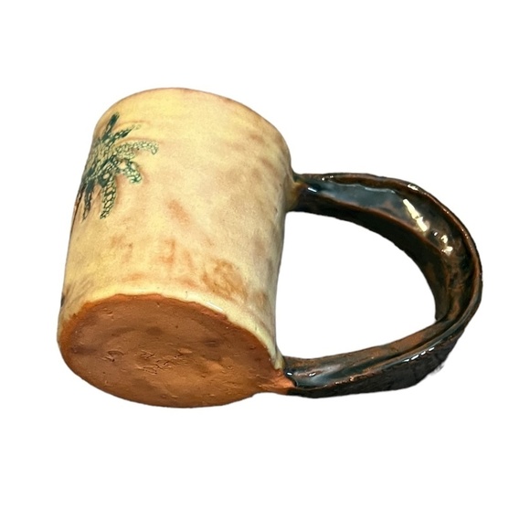 Set Of Two Handmade Palm Tree Mug Pottery - Picture 10 of 15